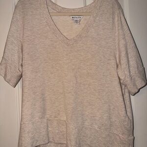Athleta Women's Beige V-Neck Short Sleeve Tee